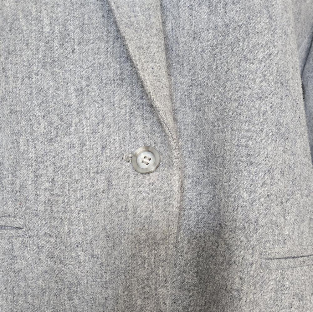 Vintage 90s Liz Claiborne Wool Blend Classic Blazer Gray Coat Classic Retro - Picture 5 of 16